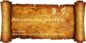 Marianovits István névjegykártya